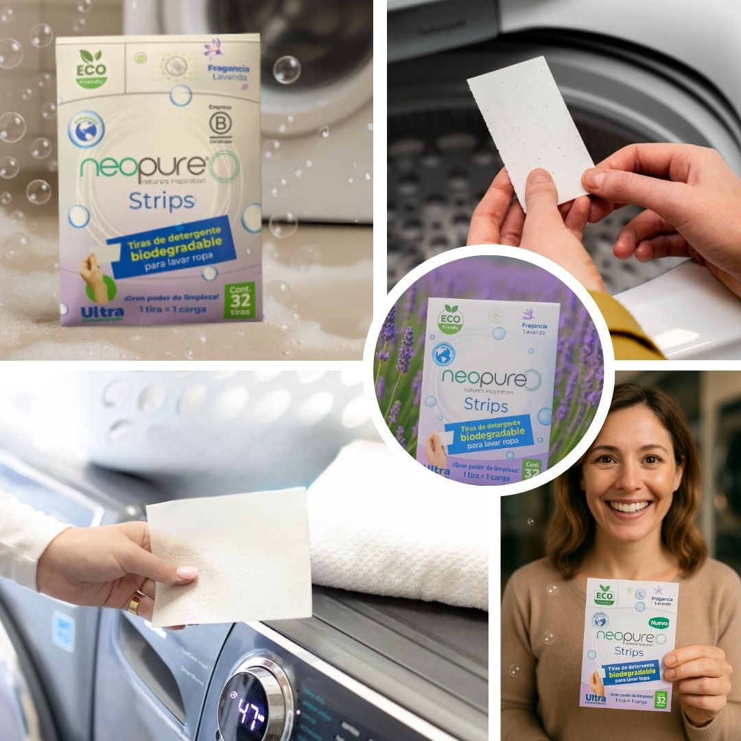 Neopure Strips - Tiras de Detergente Biodegradable (Pack de 5 Sobres)