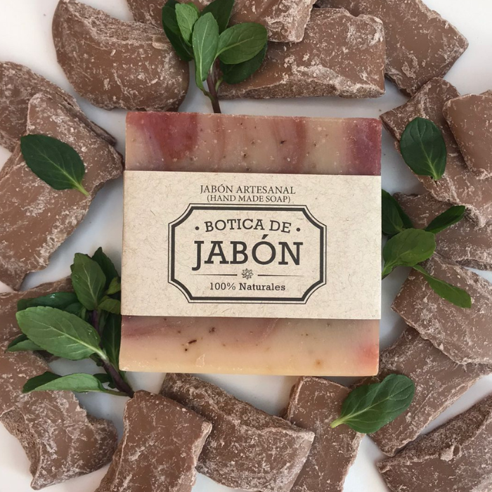 Caja con 6 Jabones Artesanales de Chocolate Menta de 100g c/u