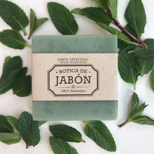Caja con 6 Jabones Artesanales de Hierbabuena de 100g c/u