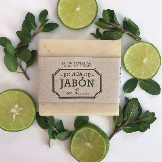 Caja con 6 Jabones Artesanales de Menta - Limón de 100g c/u